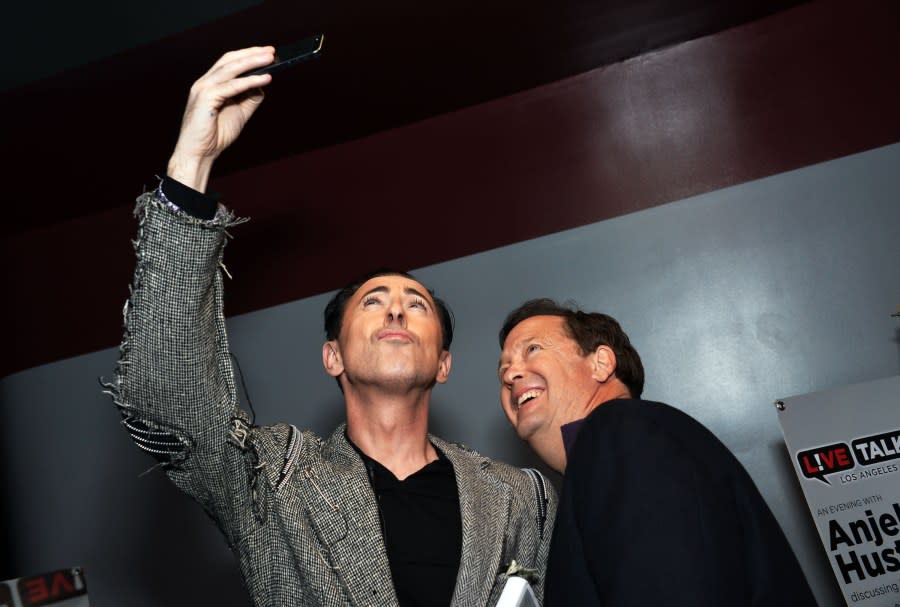 SANTA MONICA, CA – OCTOBER 20: Actor Alan Cumming (L) and entertainment reporter Sam Rubin attend the An Evening with Alan Cumming event at the Aero Theatre on October 20, 2014 in Santa Monica, California. (Photo by Amanda Edwards/WireImage)