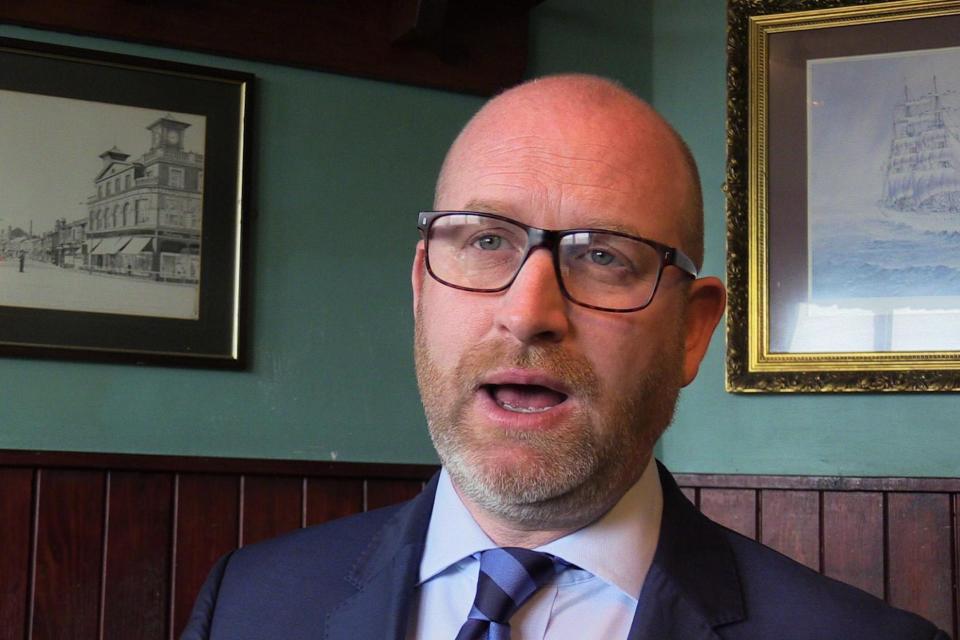 Ukip leader Paul Nuttall speaks to the media in Hartlepool after he announced that he will be standing in Boston and Skegness in the General Election: PA