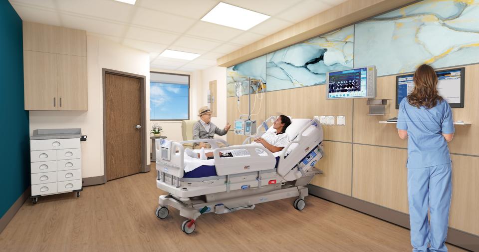 This artist's rendering shows what an intensive care unit room will look like in the Kaplan Center for Surgical Services, an addition being built onto Rome Health Hospital.