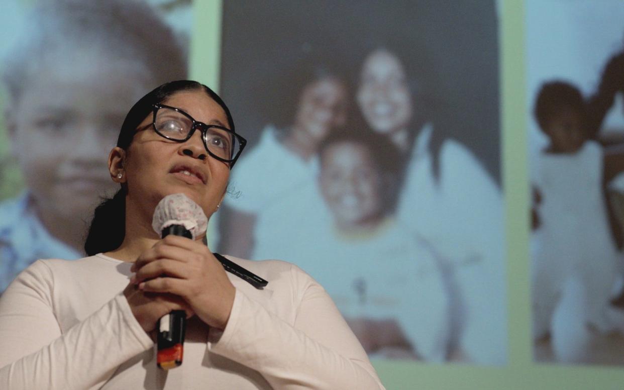 Lyrico Steede's mother, Keishaye, speaking at a knife crime awareness event