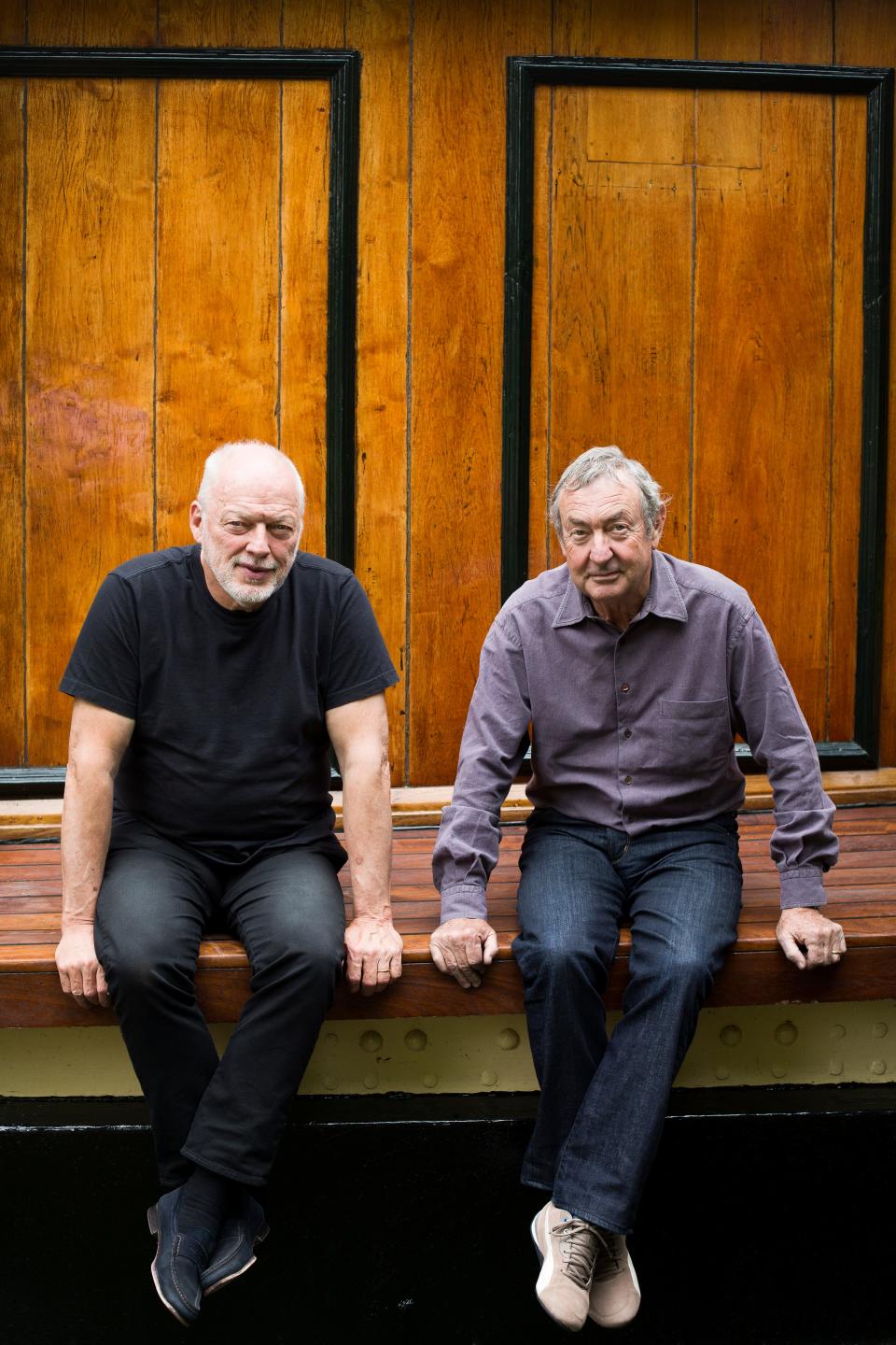 David Gilmour, left, and Nick Mason of Pink Floyd in 2014.