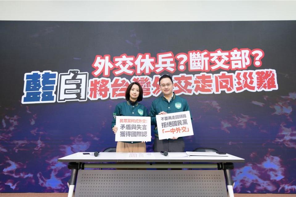 民進黨：藍白將台灣外交帶向災難。民進黨提供