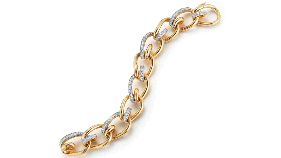 Seaman Schepps Gold and Diamond Mousetrap Bracelet - Credit: Seaman Schepps