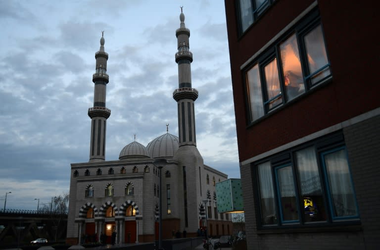 Rotterdam's Essalam mosque is pictured on March 10, 2017, ahead of a debate on the role of Islam in the country