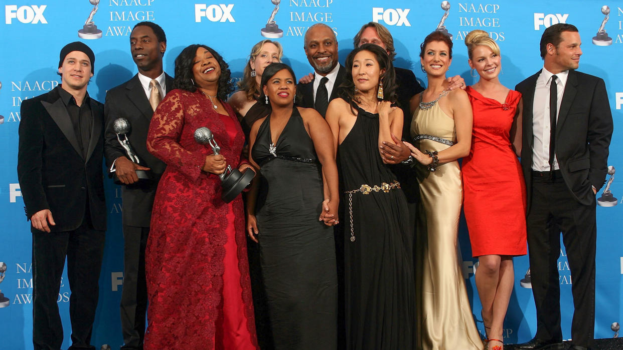 LOS ANGELES - FEBRUARY 25:  The cast of 'Grey's Anatomy' pose in the press room at the 37th Annual NAACP Image Awards at the Shrine Auditorium on February 25, 2006 in Los Angeles, California.