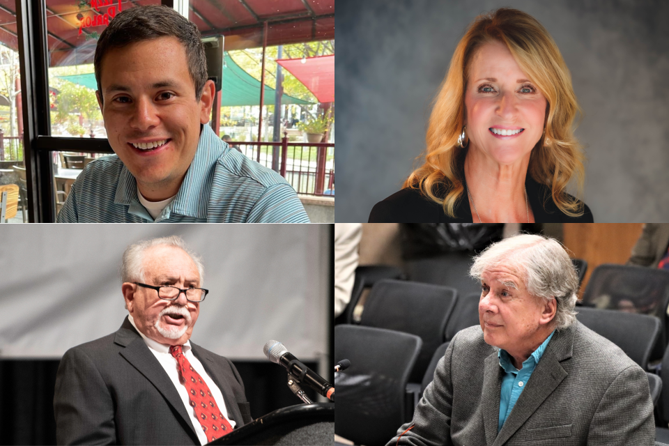 Brian Cisneros, Susan Pannunzio, Dennis Maes and Bill Thiebaut will be sworn in to the Pueblo School District 60 board on December 5, 2023.