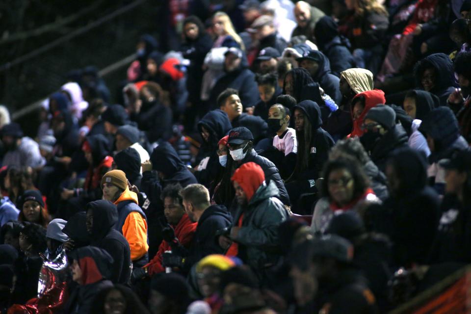 Fans are seen packed into the Aliquippa High School Football Field for what could be the Quips final home game before renovations start on their field.