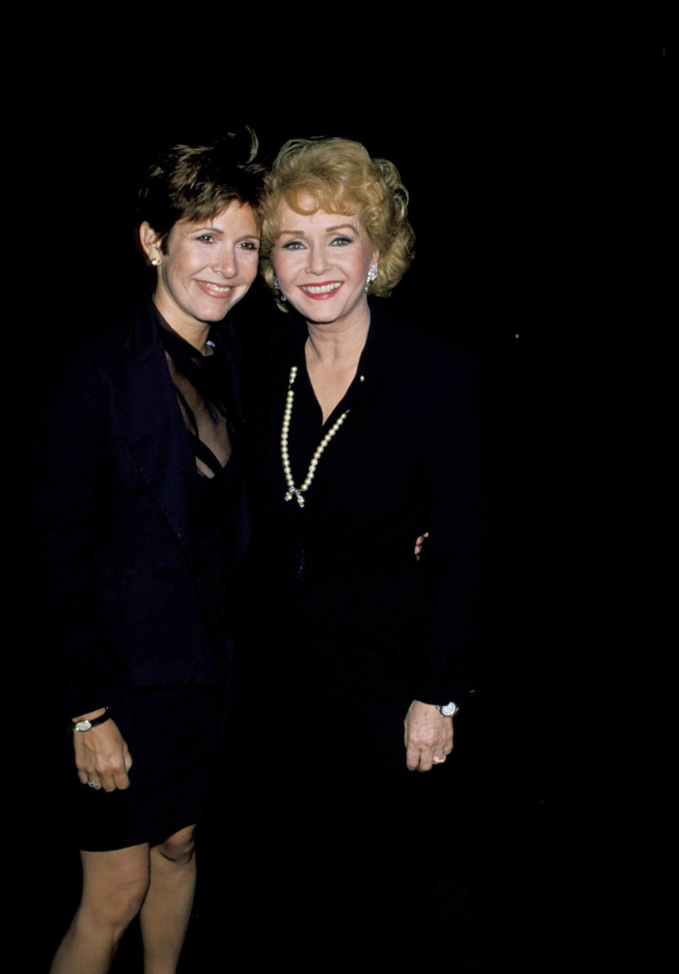 Carrie Fisher and Debbie Reynolds at&nbsp;'The Unsinkable Molly Brown' at the Pantages Theater in Hollywood in 1989.