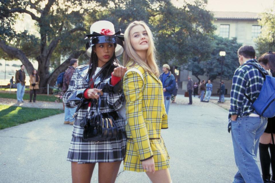 Stacey Dash (left), as Dionne, and Alicia Silverstone, as Cher, appear in the 1995 film "Clueless."