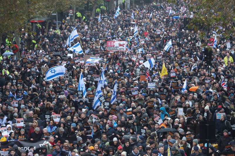 Solidarity march against antisemitism in London