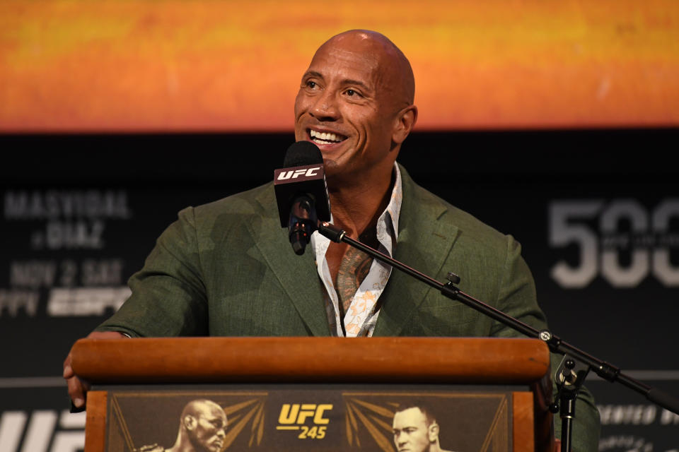 The Rock's purchase of the XFL finally feels official. (Josh Hedges/Zuffa LLC via Getty Images)