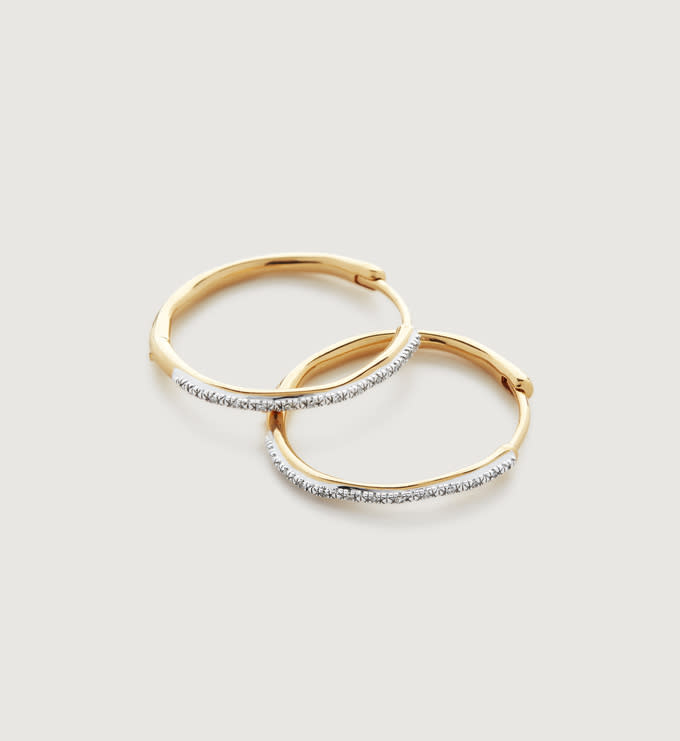 Riva Diamond Medium Hoop Earrings. Image via Monica Vinader.