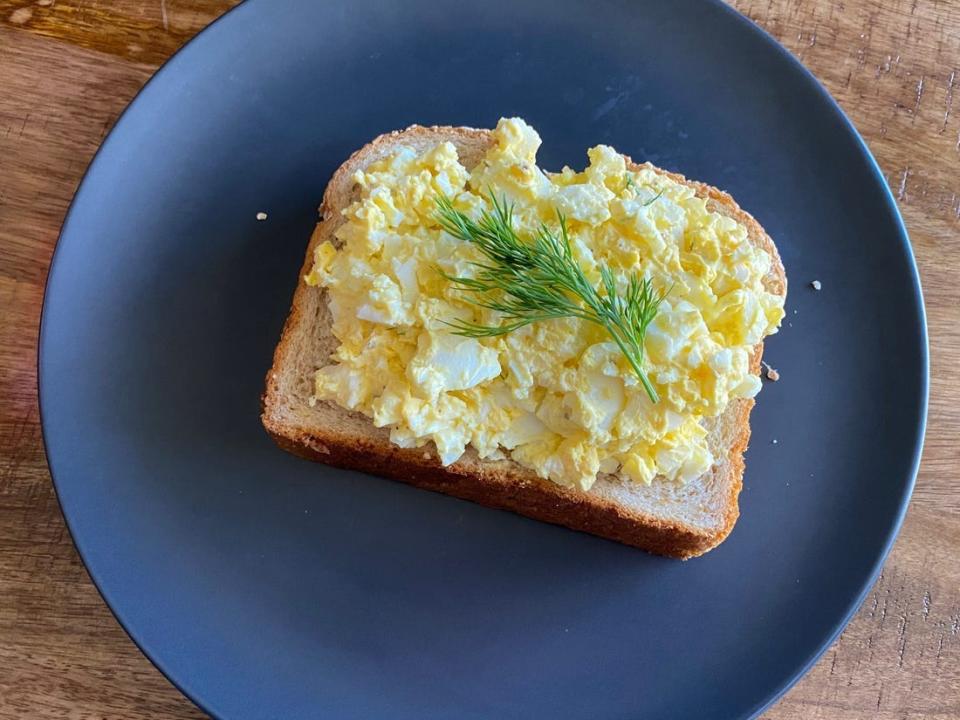 Egg salad on toast.
