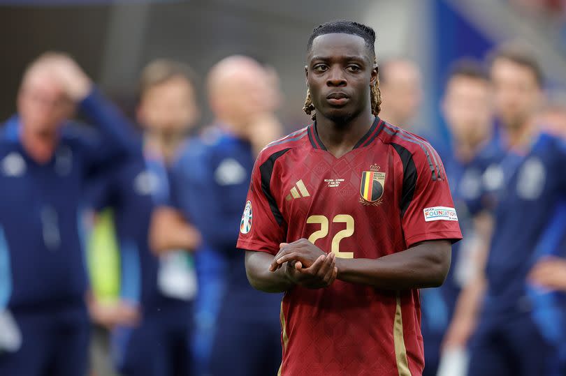 Jeremy Doku during the EURO match between Belgium and Slovakia.