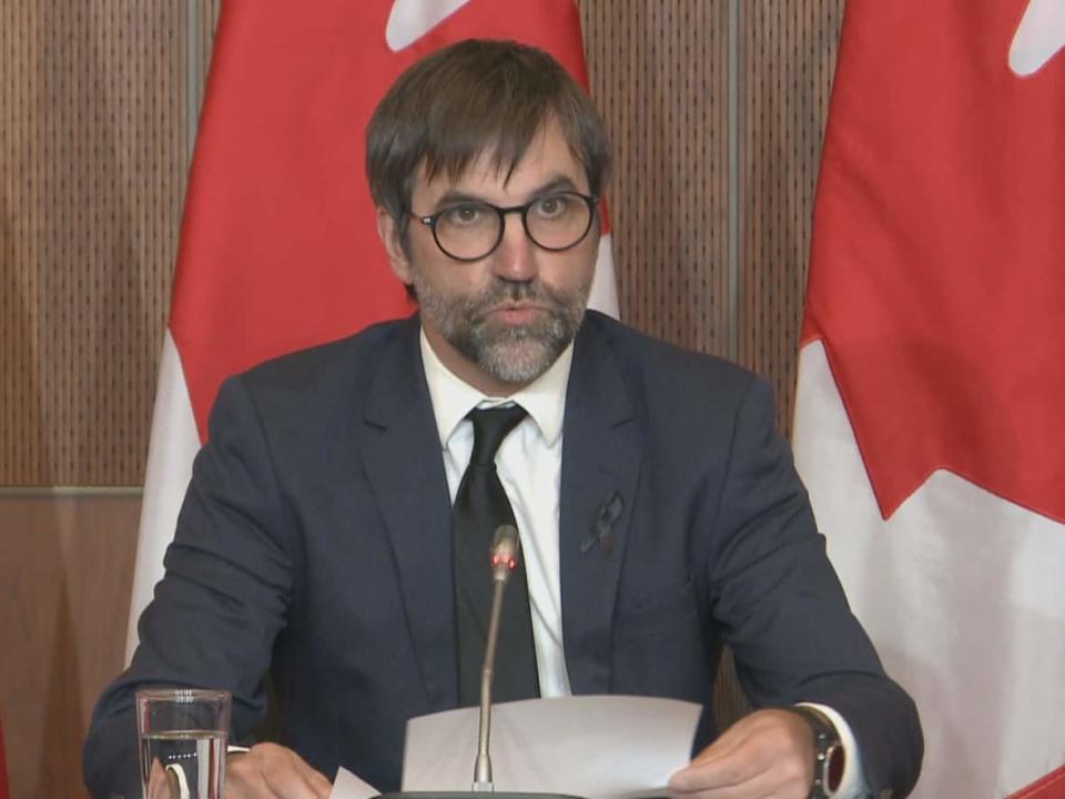 On Thursday, Steven Guilbeault, minister of environment and climate change, announced a new $250-million program to help Canadians swap their home heating oil for more efficient heating options.  (CBC - image credit)