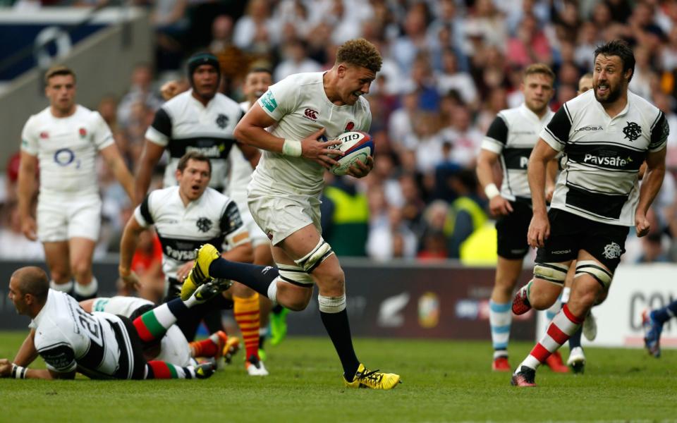 It was a good day for England's rising stars, such as Nick Isiekwe, who went over for a try - PA