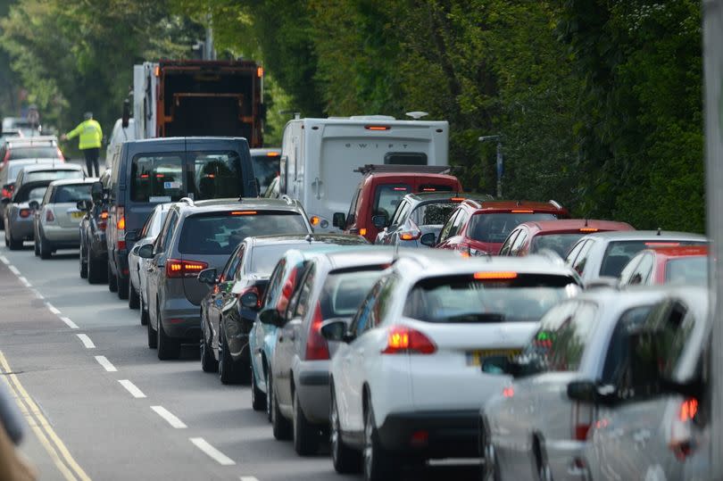 Stock photo of traffic near the Marsh Mills Roundabout