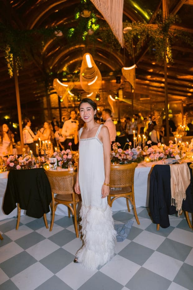 Law in vintage Lanvin at her reception.<p>Photo: Jose Villa/Courtesy of Over The Moon</p>