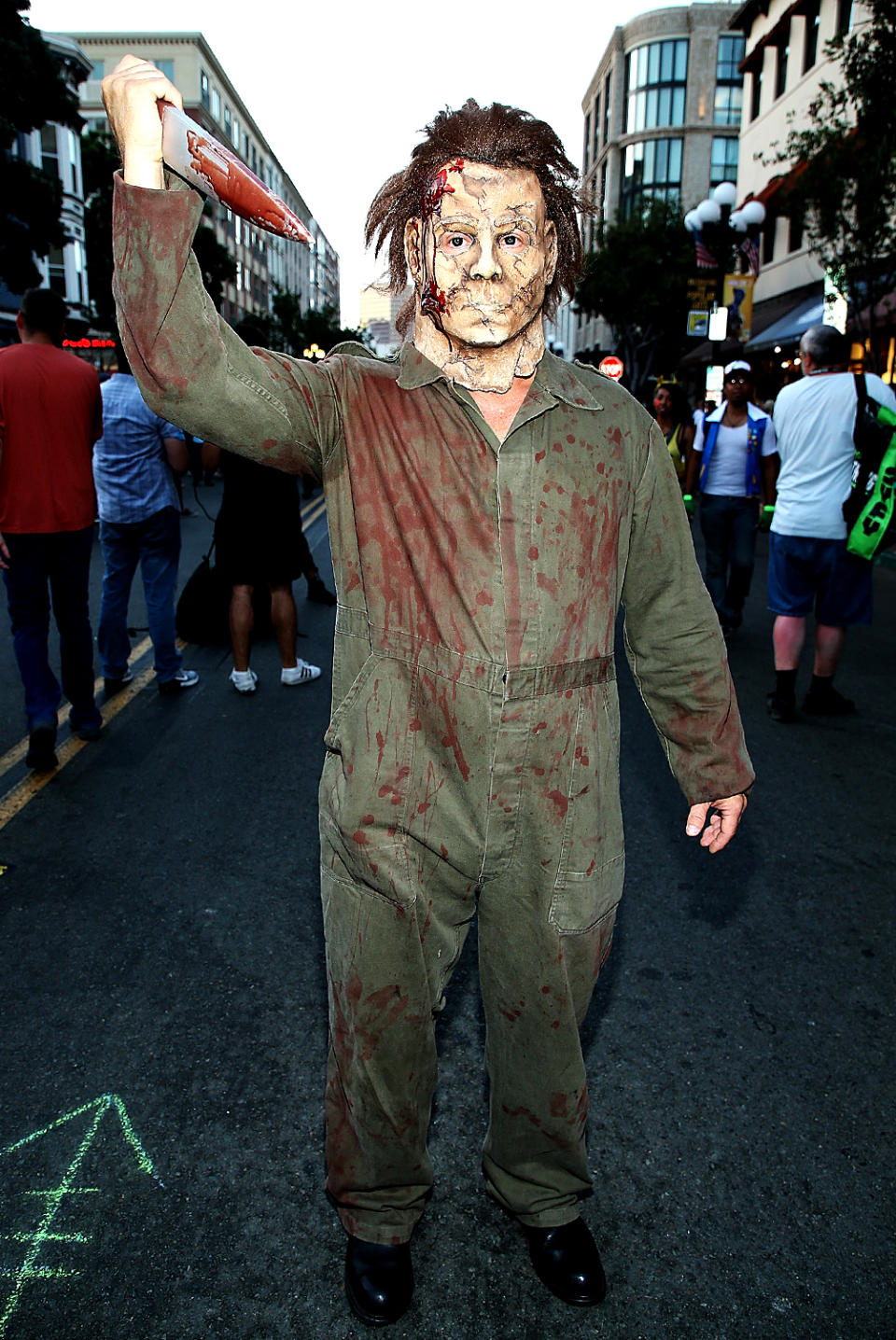 <p>Cosplayer dressed as Jason Voorhies at Comic-Con International on July 20, 2018, in San Diego. (Photo: Phillip Faraone/Getty Images) </p>