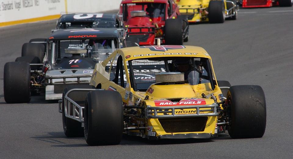 Tom Baldwin Sr. competes in the NASCAR Whelen Modified Tour event at Pennsylvania\