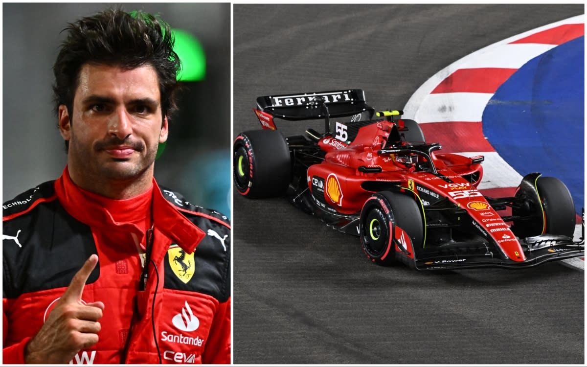 Ferrari's Carlos Sainz takes pole position for the 2023 Formula 1 Singapore Grand Prix. (PHOTOS: Getty Images)