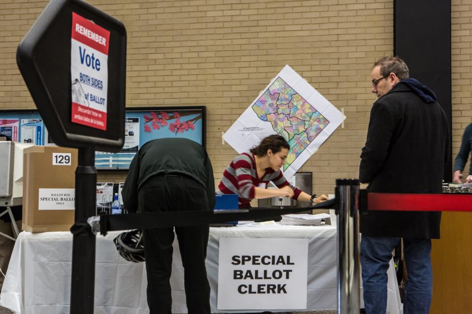 U.S. Citizens Head To The Polls To Vote In Presidential Election