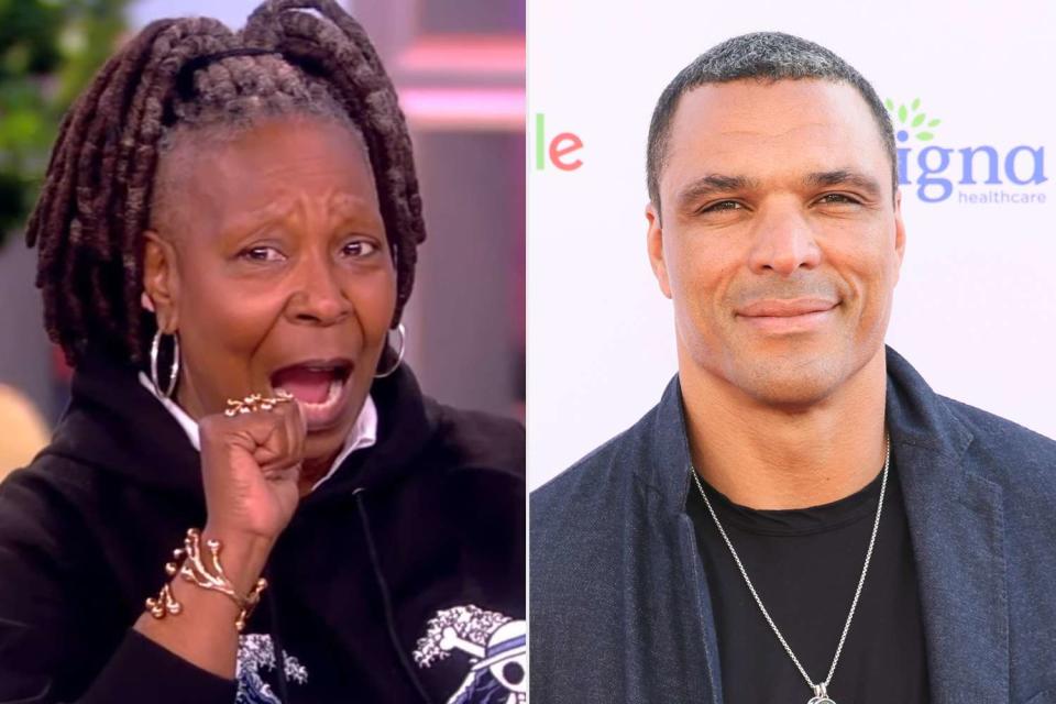 <p>ABC;Getty</p> Whoopi Goldberg and Tony Gonzalez 