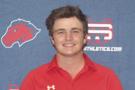 This undated photos provided by the University of the Southwest shows golfer Hayden Underhill, who was critically injured in a fiery, head-on collision in West Texas, Tuesday evening, March 15, 2022. (University of the Southwest via AP)