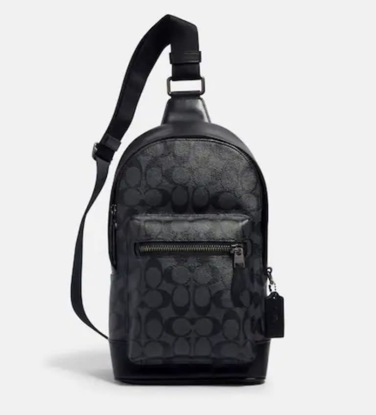 West crossbody backpack from Coach in canvas with the brand's monogram.  (Photo: Coach Outlet)