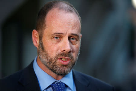 Detective chief superintendent John Boshier of Surrey police speaks after the coroner ruled that Russian businessman Alexander Perepilichnyy probably died of natural causes outside his home in 2012, after the inquest concluded at the Old Bailey, in London, Britain, December 19, 2018. REUTERS/Henry Nicholls