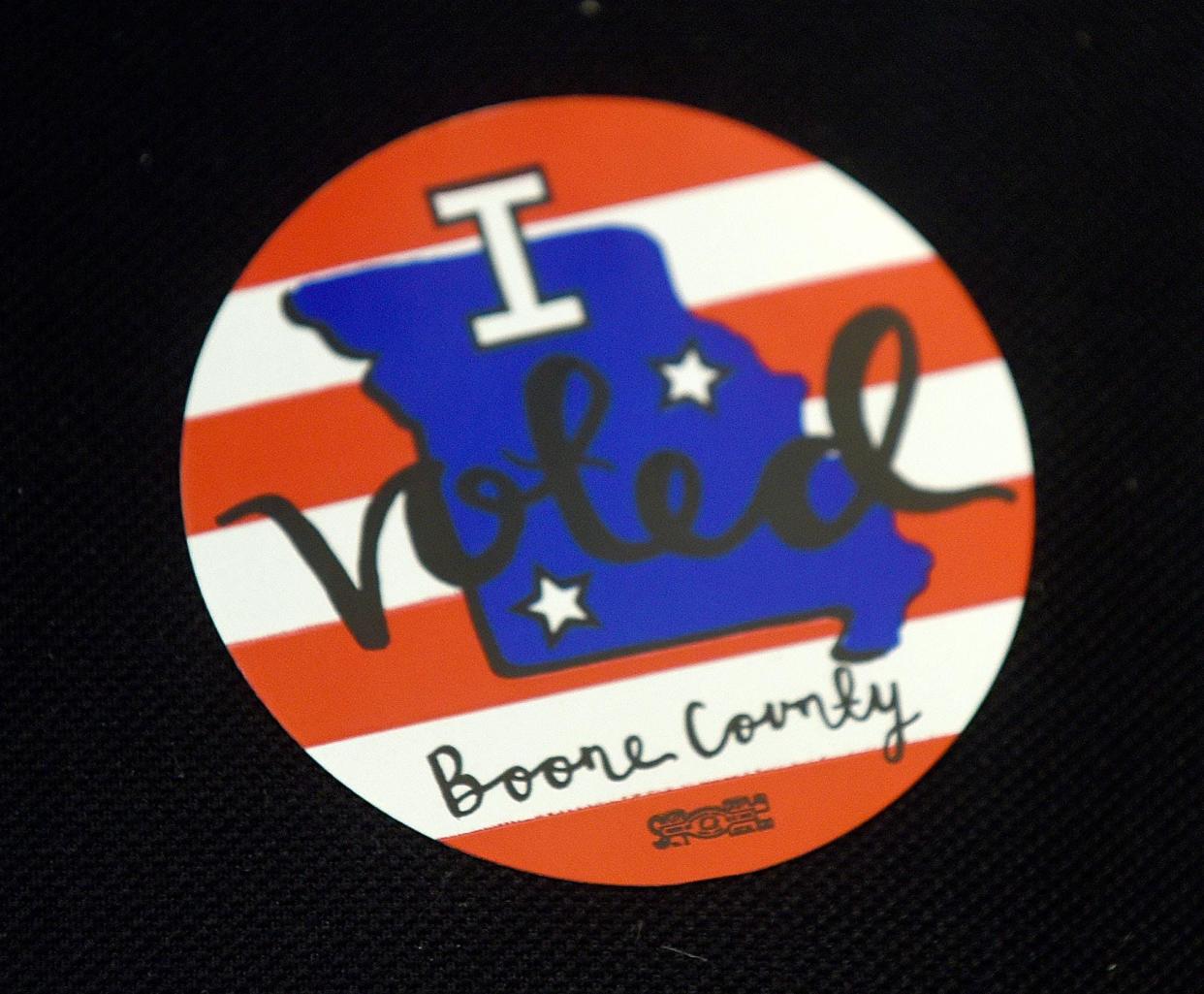 Voters received "I Voted in the Boone County election" stickers in 2020 at the Columbia Public Library.