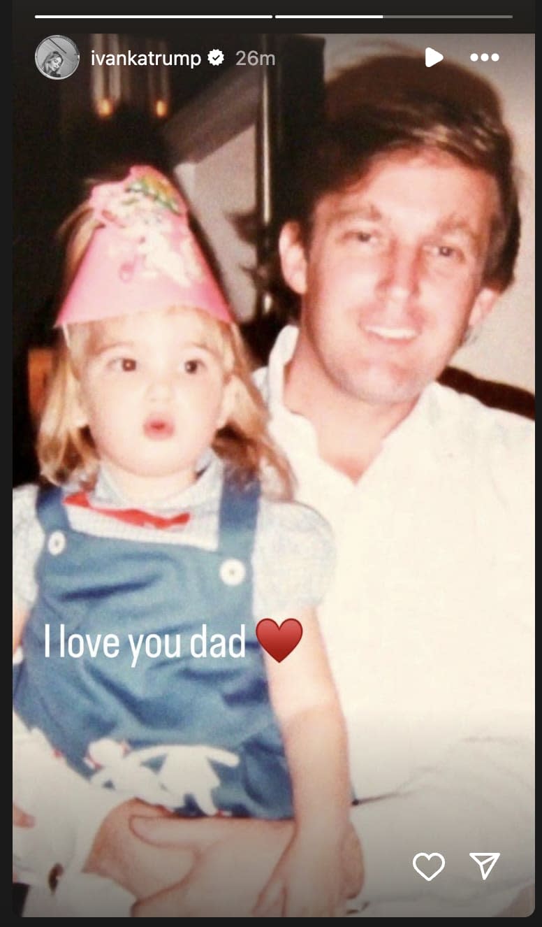 An Instagram post by Ivanka Trump following Donald Trump's guilty verdict.