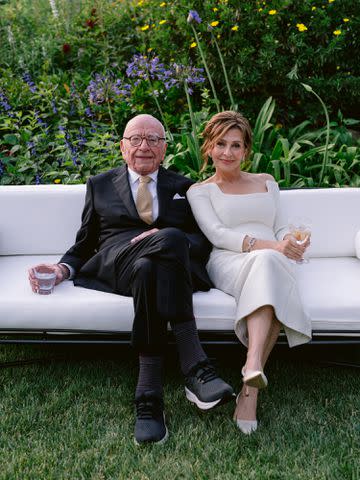<p>News Corp</p> Rupert Murdoch and Elena Zhukova at their wedding ceremony in California.