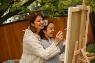 <p>Grab paint, a blank canvas, and an easel and let out your inner Picasso in the backyard. Go the extra mile and give your masterpiece to someone special.</p>