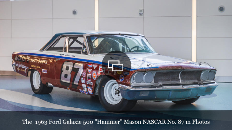 The 1963 Ford Galaxie 500 "Hammer" Mason NASCAR No. 87 race car.