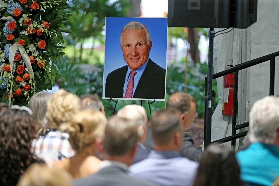 Portrait of Miami Dolphins legend Nick Buoniconti at his memorial service at the Lois Pope LIFE Center of The Miami Project in Miami, Florida, September 6, 2019.
