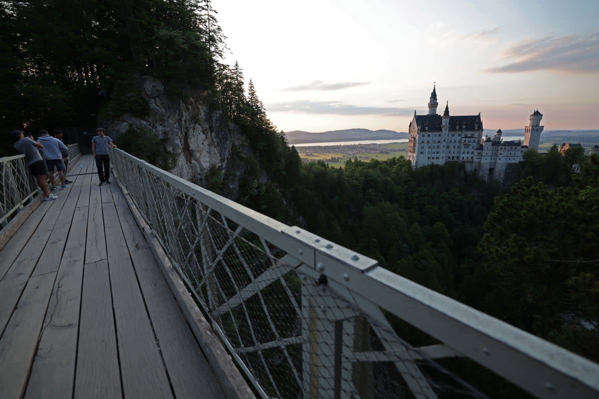 A view of Neuschwanstein Castle from the Marienbruecke bridge (EPA)
