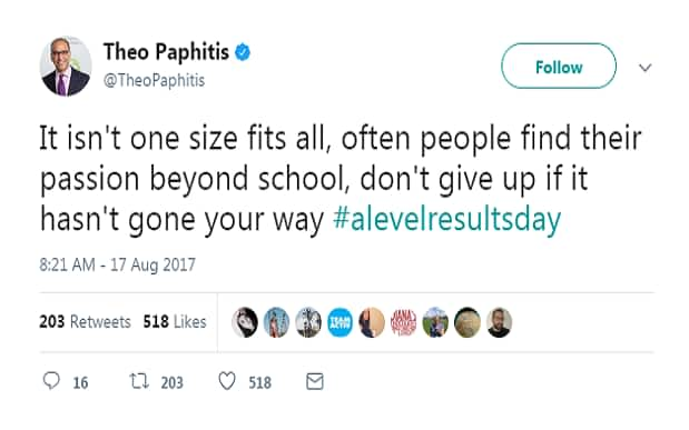 A-level results day: Celebrities share their advice  - Twitter