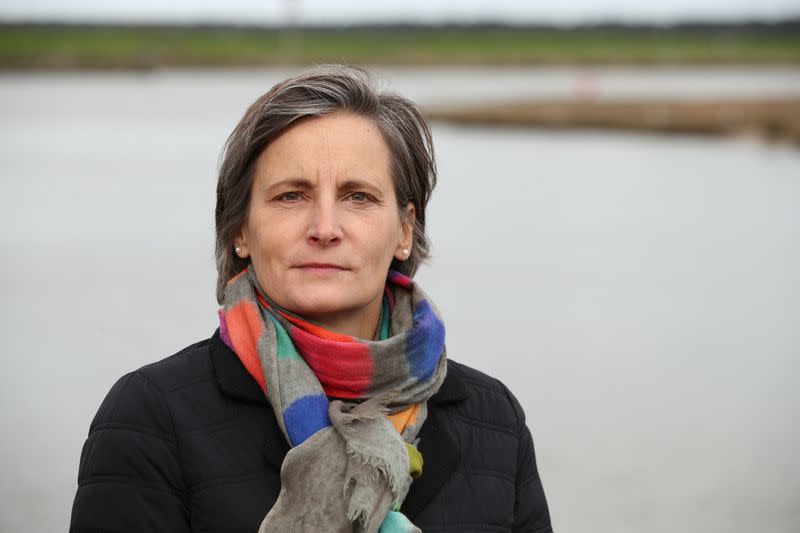 Climate Scientist Corinne Le Quere poses for a picture along the coastline at Wells-Next-The-Sea in Norfolk