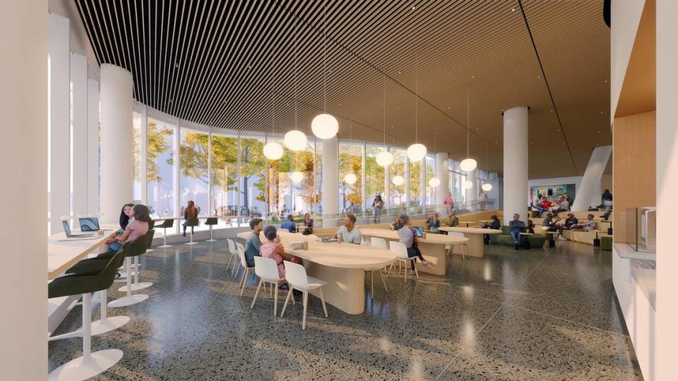 The cafe that will be built on the first floor of the new Main Library in Uptown Charlotte.