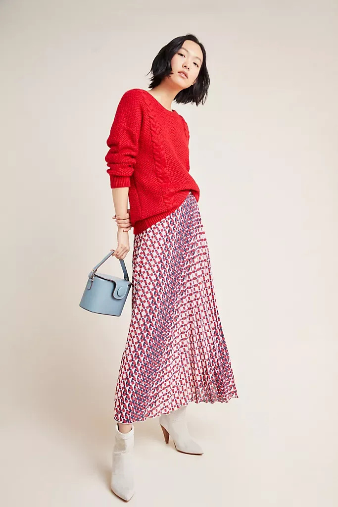 Hildi Pleated Midi Skirt