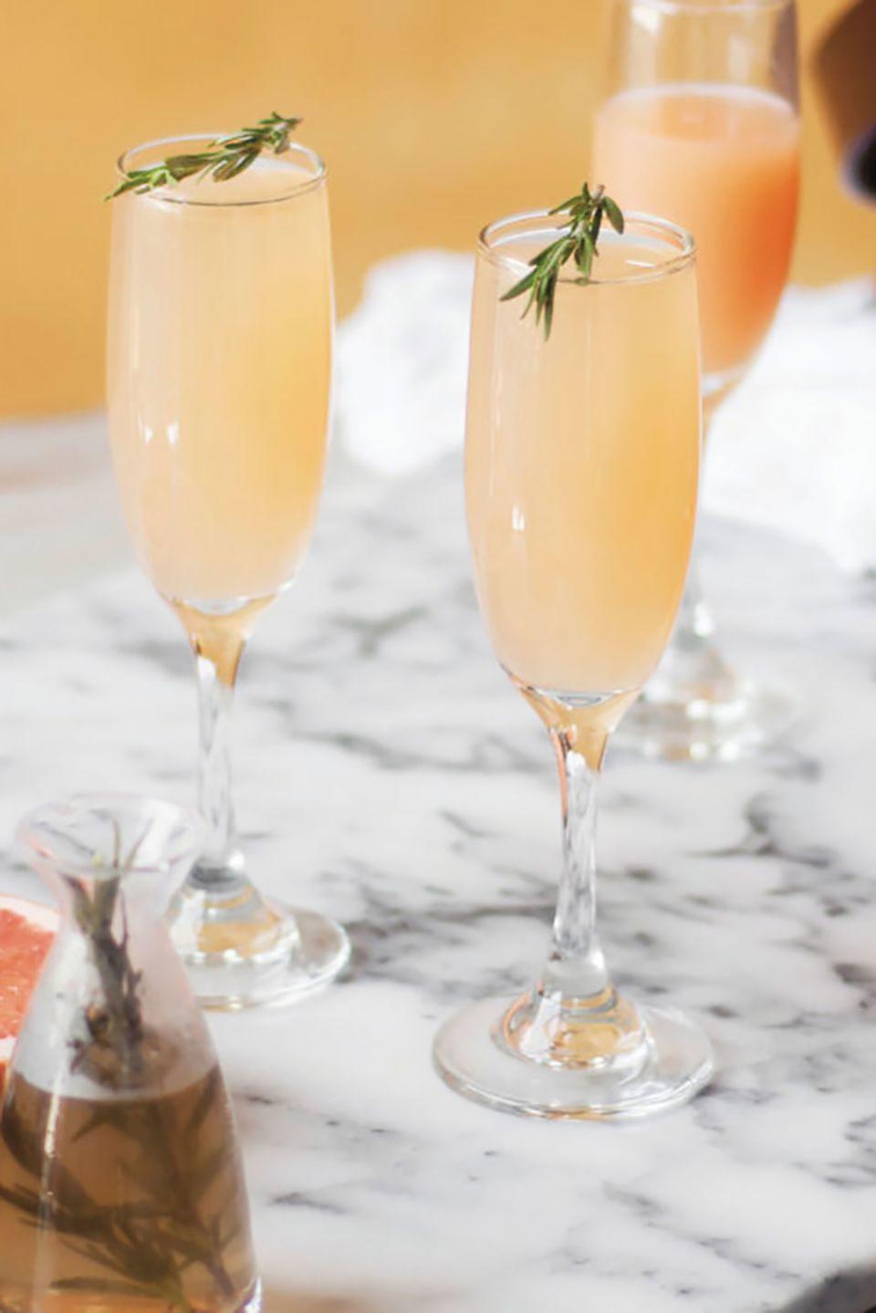 Grapefruit and Rosemary Mimosa