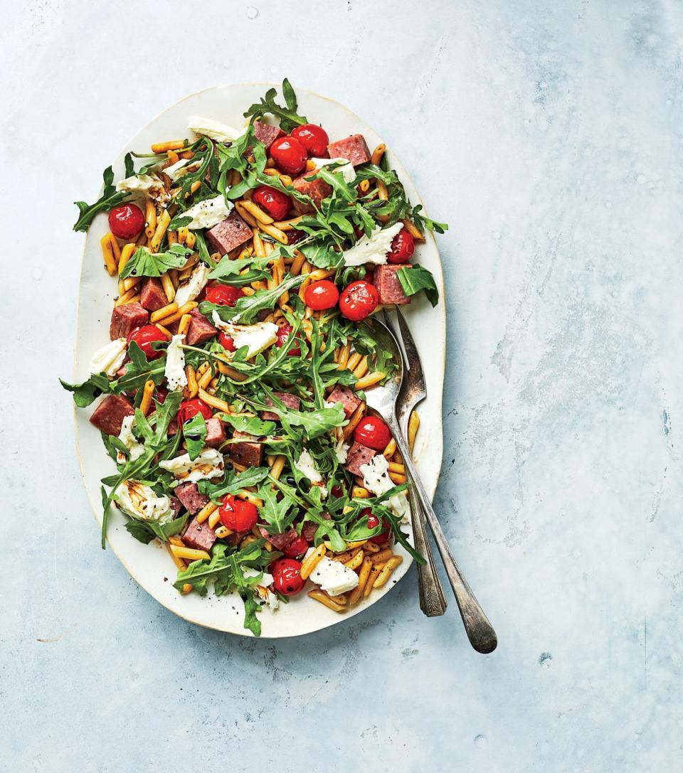 Roasted Tomato, Salami, and Mozzarella Pasta