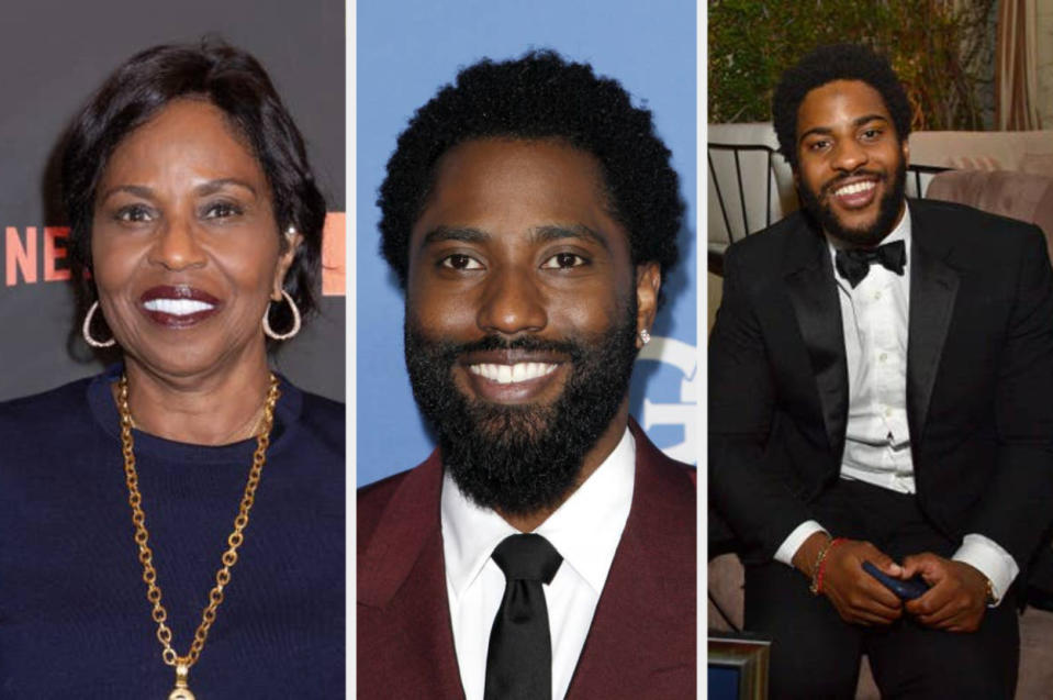 Pauletta Washington, John David Washington, and Malcolm Washington