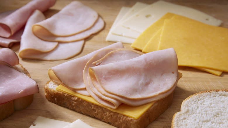 Sandwich with deli meat and cheese