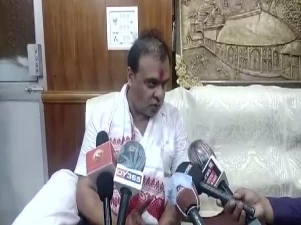 Assam Minister Himanta Biswa Sarma talking to reporters in Guwahati on Sunday. photo/ANI