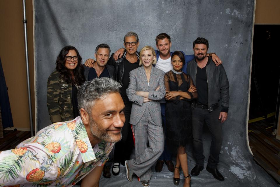 The cast of the film "Thor: Ragnarok," photographed in the L.A. Times photo studio at Comic-Con 2017