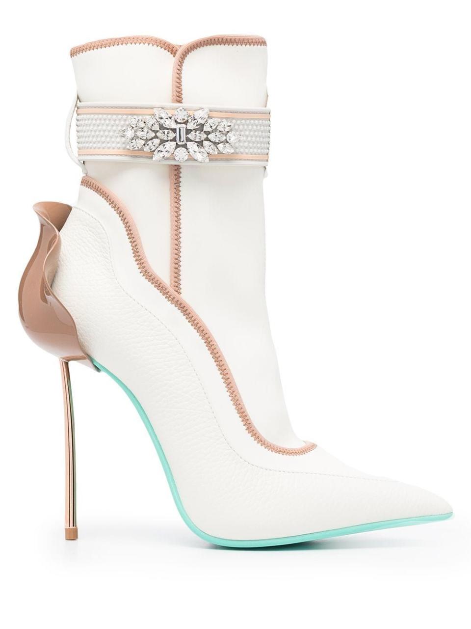 Crystal-Embellished Ankle Boot