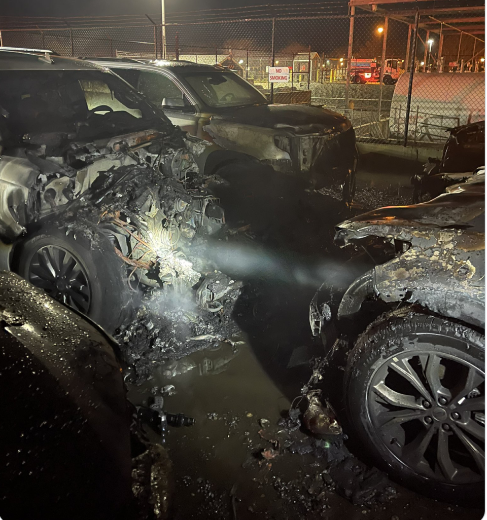 Investigators believe a Ford Exhibition SUV that was subject to a safety recall may have started a fire at Nantucket Airport (Twitter / Nantucket Airport)