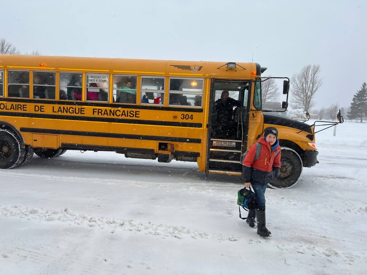 On Thursday, 90 students from Grade 7 to 12 returned to the École Évangéline building in Wellington for the first time since post-tropical storm Fiona. (Stacey Janzer/CBC - image credit)